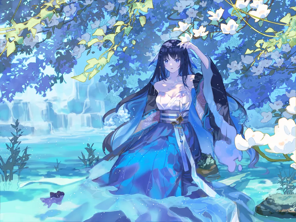 Ema3 · anime girls · plants · trees