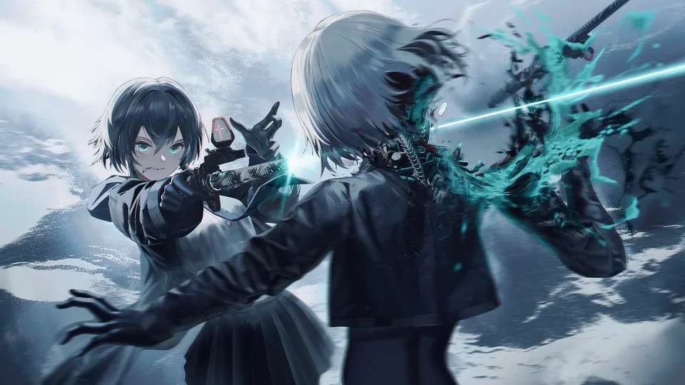 pistol · girls with guns · short hair · spine