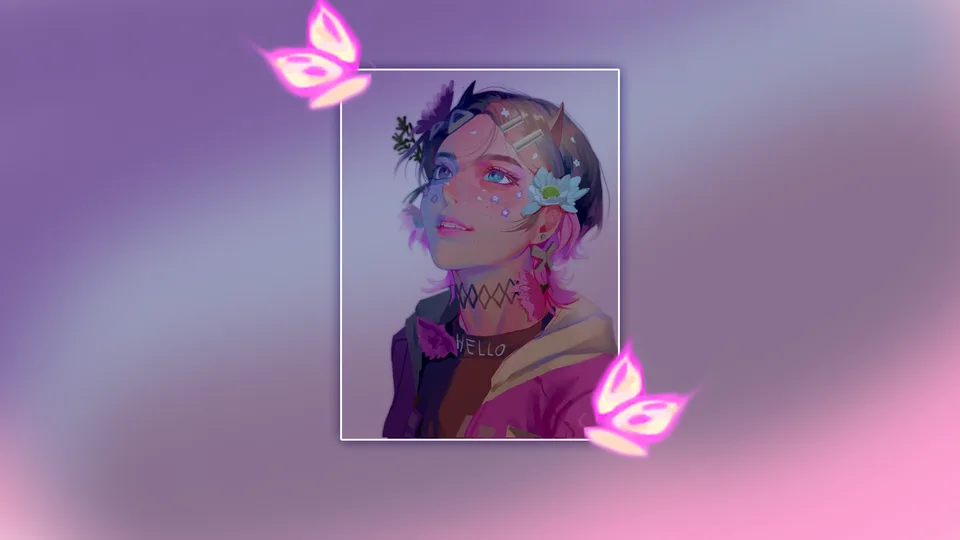 simple background · pink · Clove (Valorant) · centered