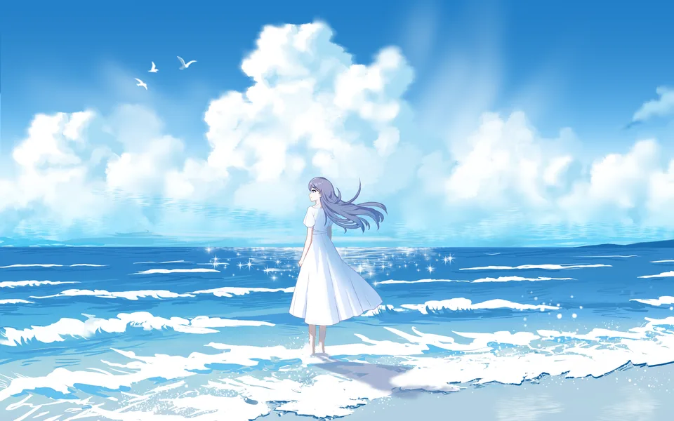 Shirayuki (artist) · sky · clouds · sea