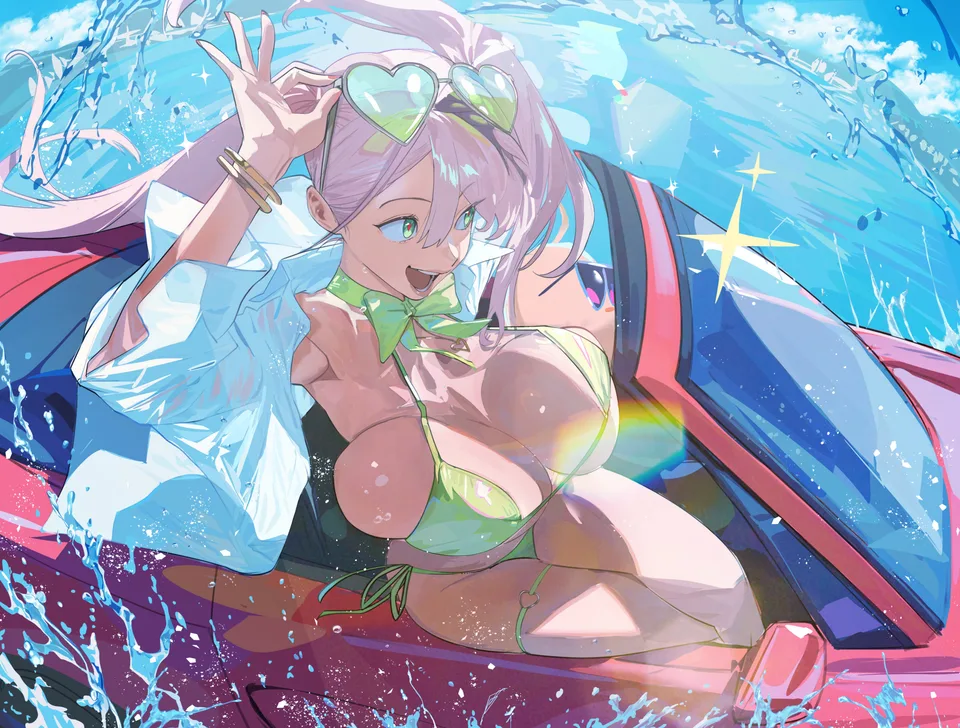 Bennington  (Azur Lane) · Azur Lane · green bikini · video game girls