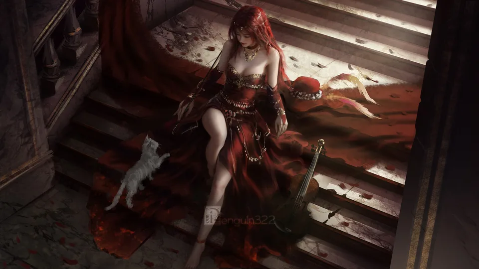 Penguln322 · ArtStation · women · redhead