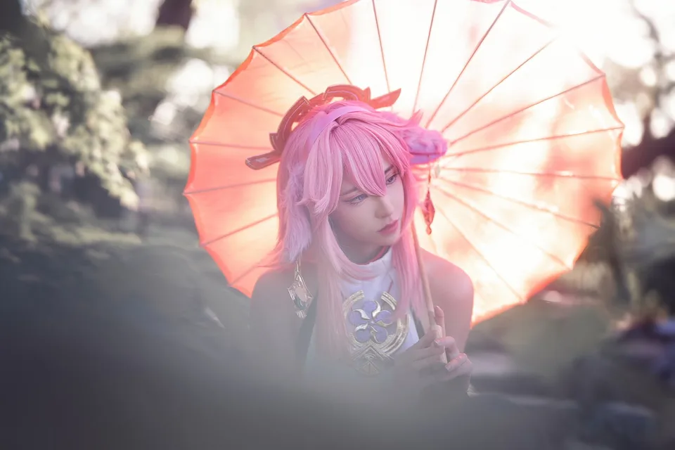 Luximity · Yae Miko (Genshin Impact) · parasol · pink hair