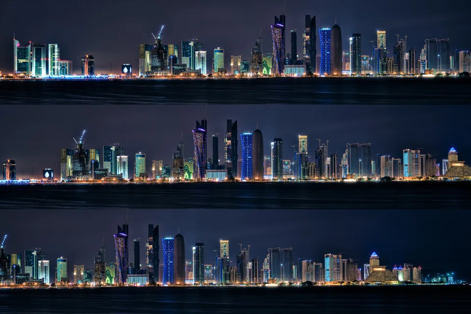 Doha Night Skyline