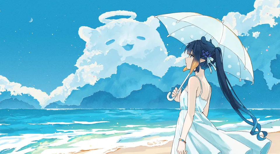 anime · anime girls · Hololive · clouds