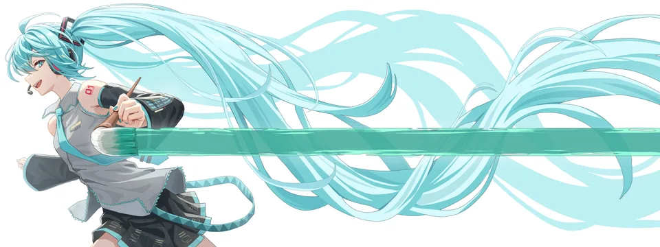 Hatsune Miku · Vocaloid · cyan hair · anime girls