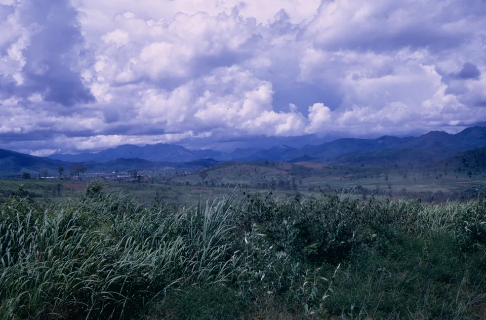 Vietnam · vintage · field · hills