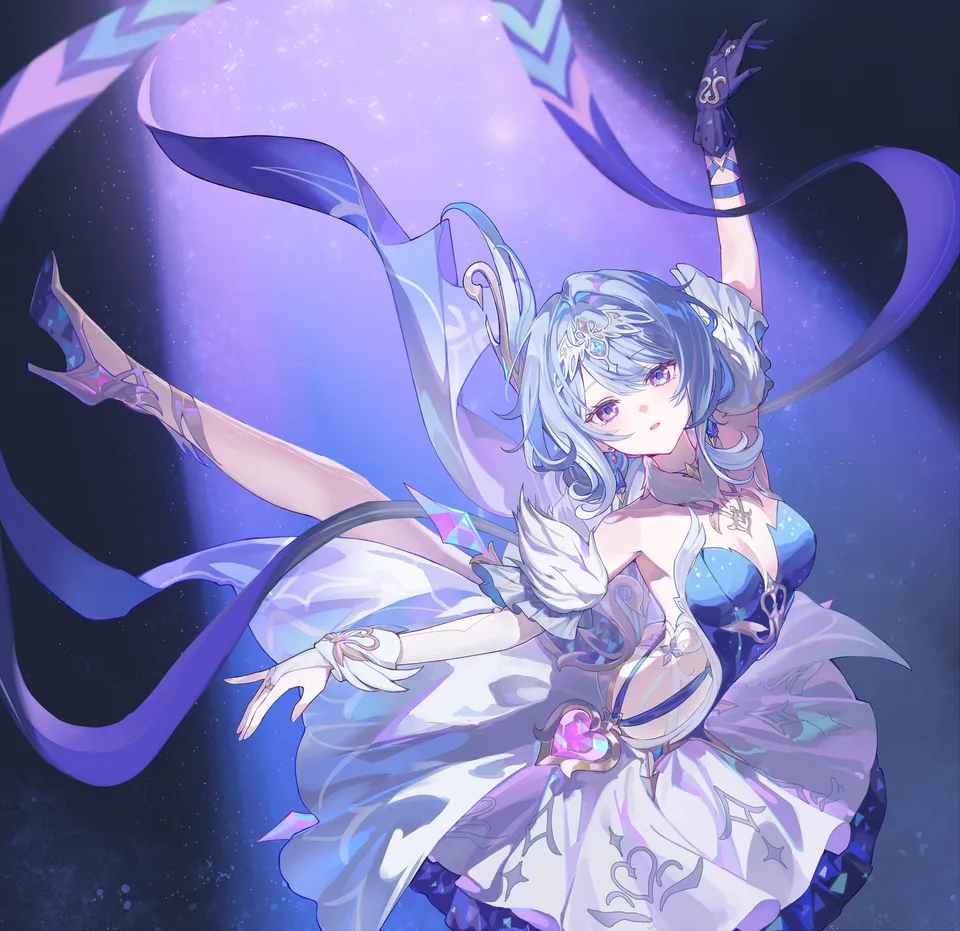 Odette (Genshin Impact) · Genshin Impact · dancing · simple background