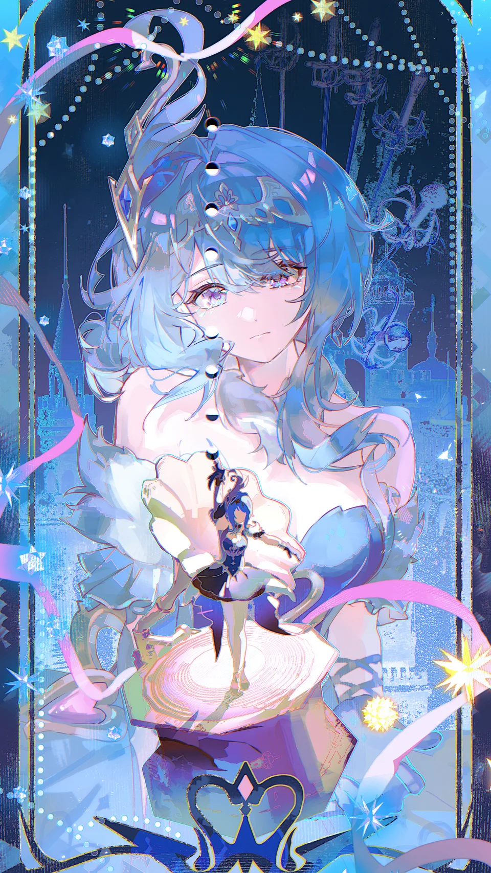 Genshin Impact · Odette (Genshin Impact) · portrait display · blue hair