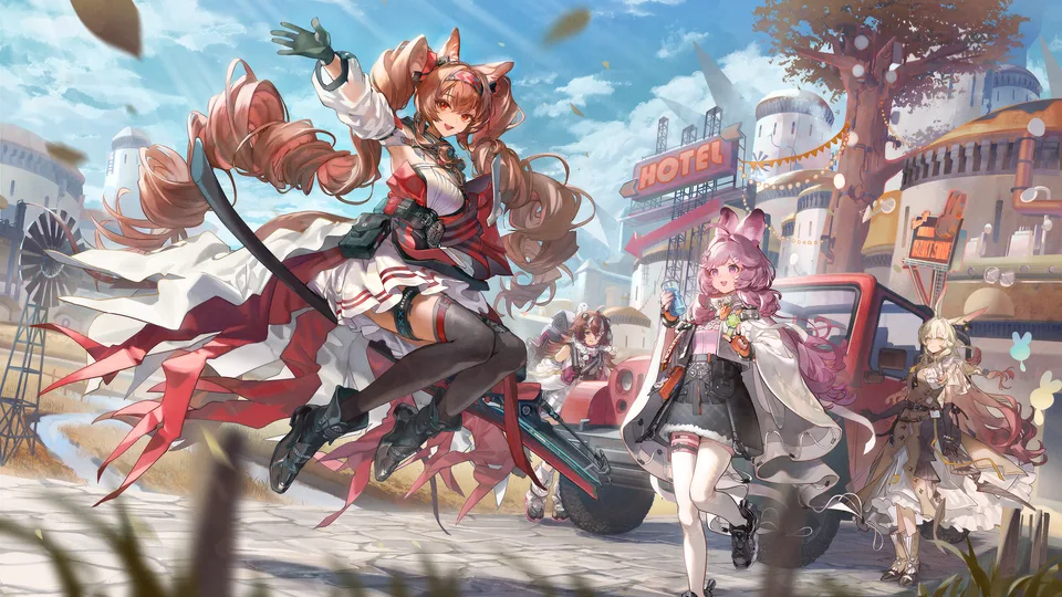 Arknights · long hair · Angelina (Arknights) · sky