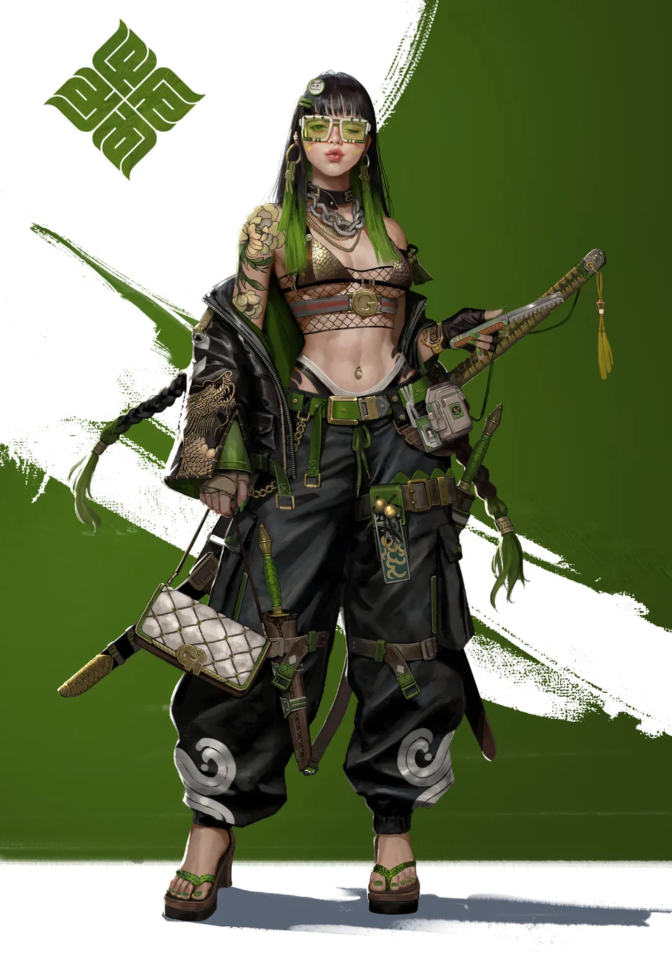 HYL · concept art · green · purse