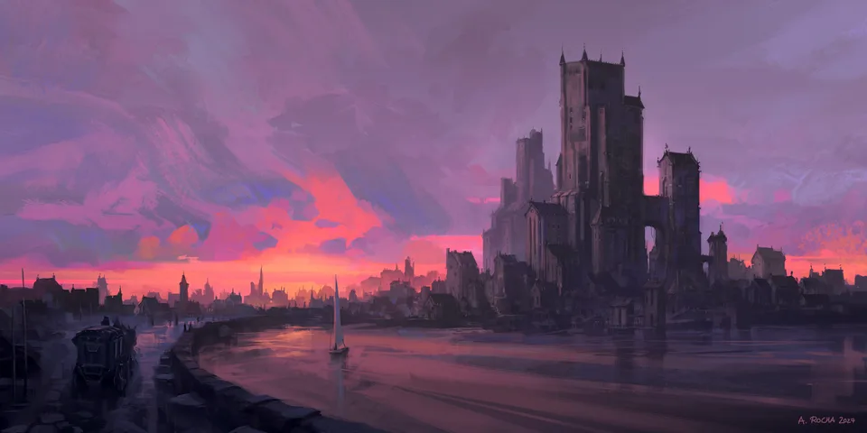 Andreas Rocha · castle · boat · reflection