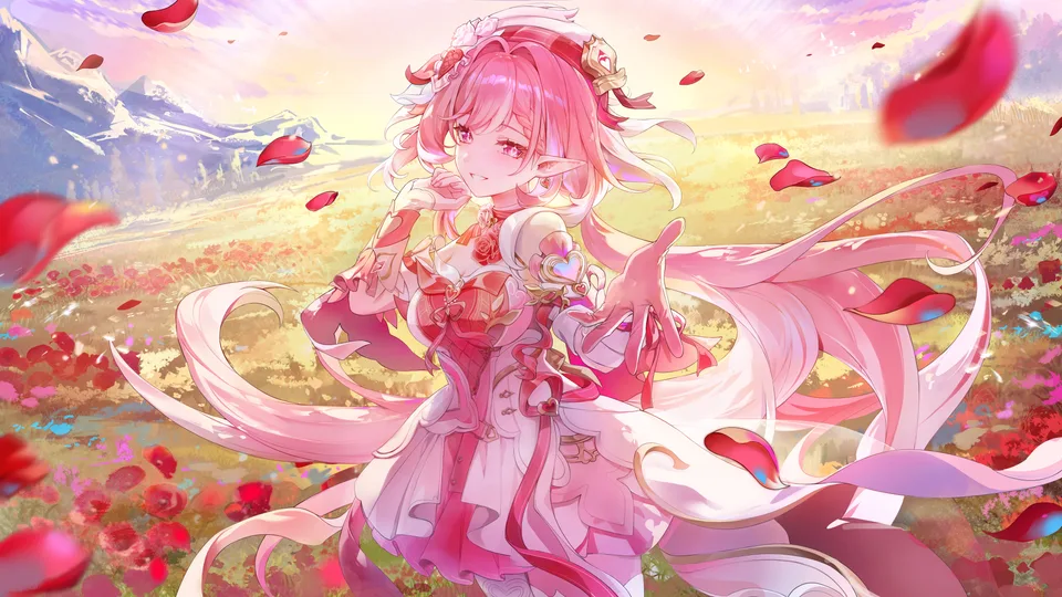 Datsha · elf girl · field · Elysia (Honkai Impact 3rd)