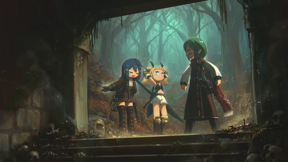 Porforever · original characters · fantasy art · blue hair