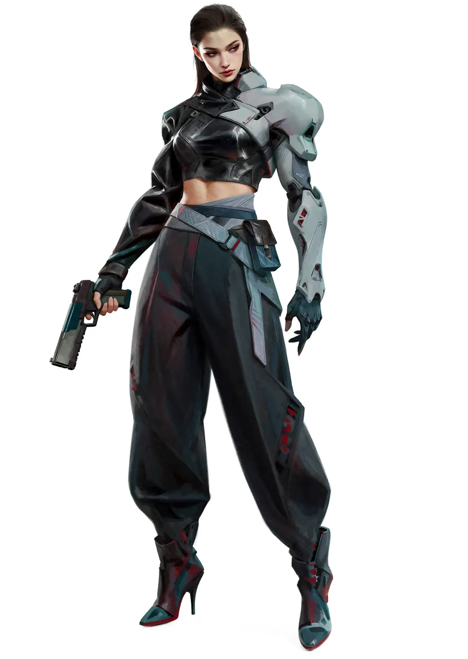 ArtStation · futuristic · cybergirl · girls with guns