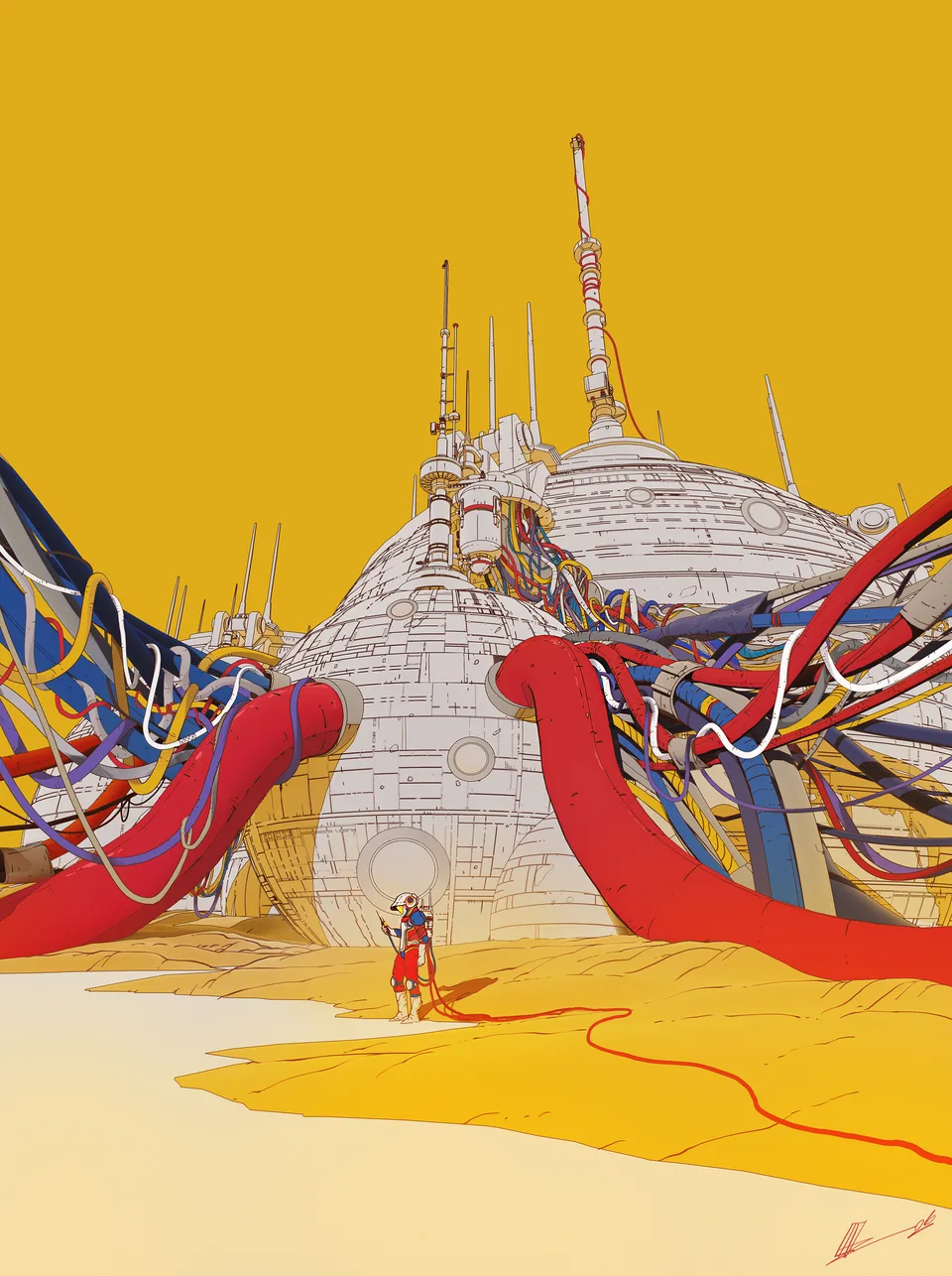 digital art · illustration · space · wires