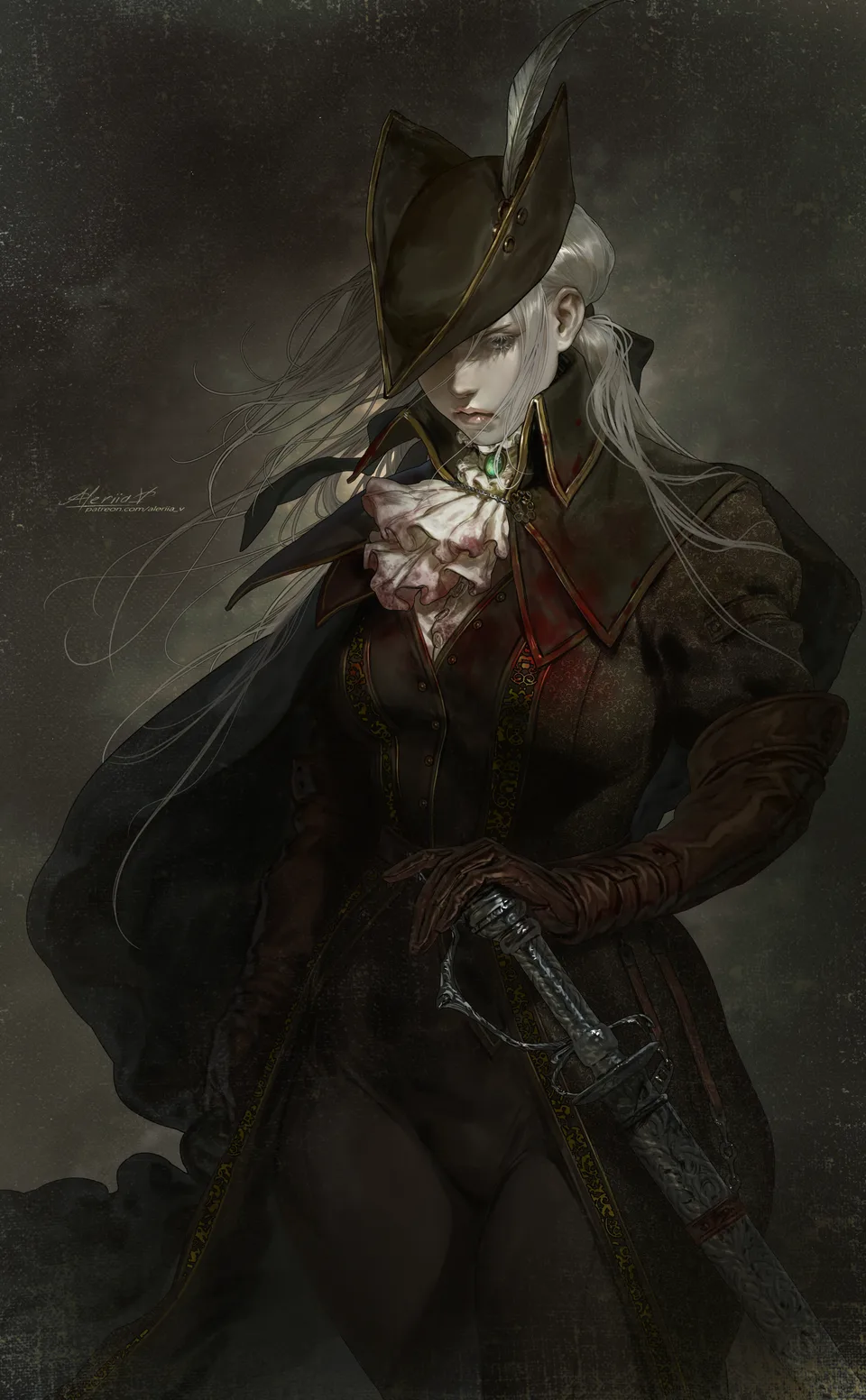 Lady Maria · Bloodborne · blood · thick thigh