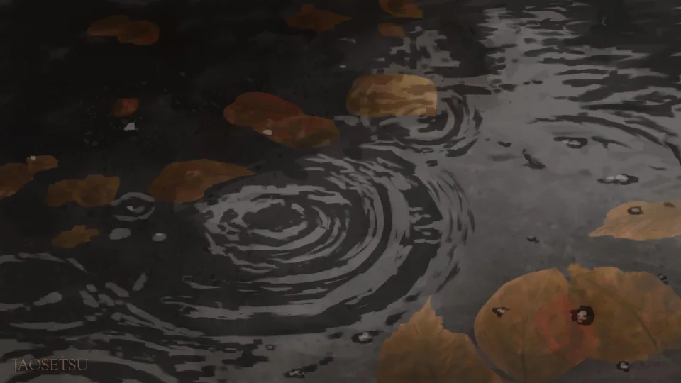 jaosetsu · fall · puddle · leaves