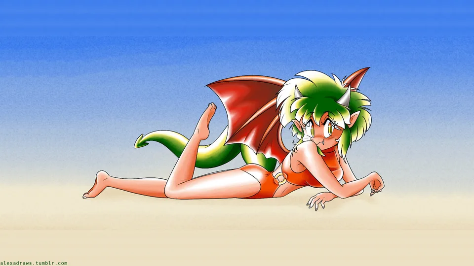 alexadraws · Draco Centauros · Puyo Puyo · swimwear