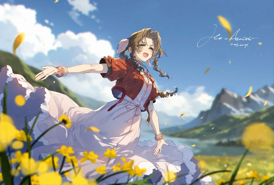 KietaC7 · Final Fantasy (series) · Aerith Gainsborough · brunette