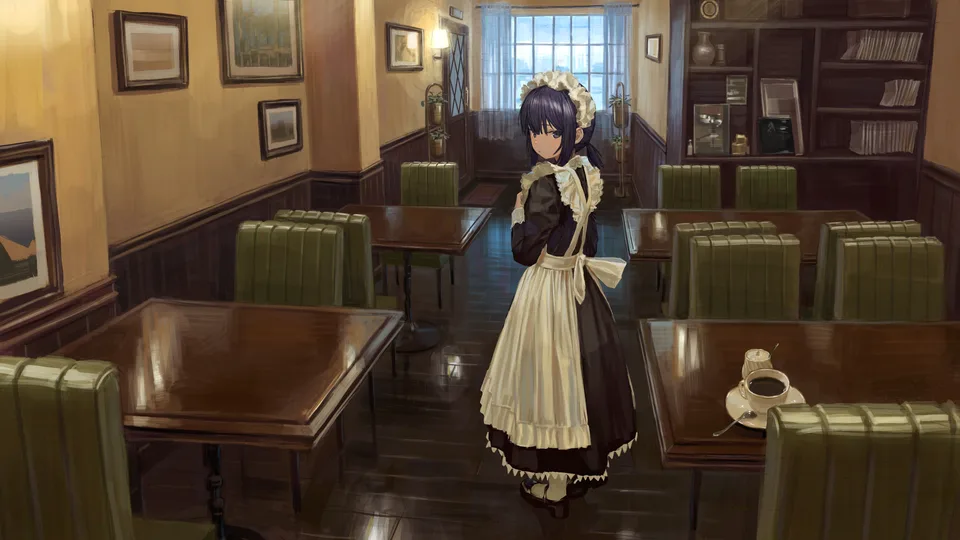 An_Yb · anime girls · purple hair · standing