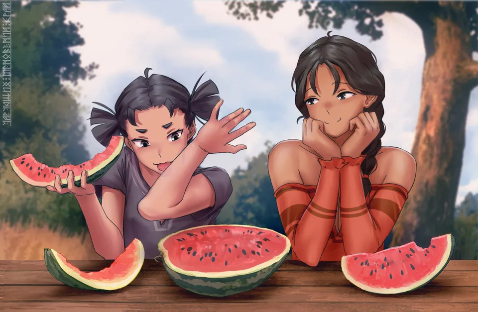 IskanderednaksI · women · plants · sitting