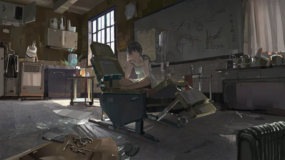 PainDude _ · indoors · anime girls · ultrawide