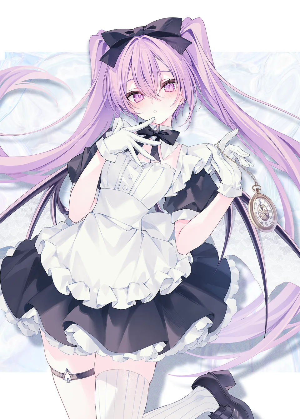 Rurudo · maid · frills · simple background