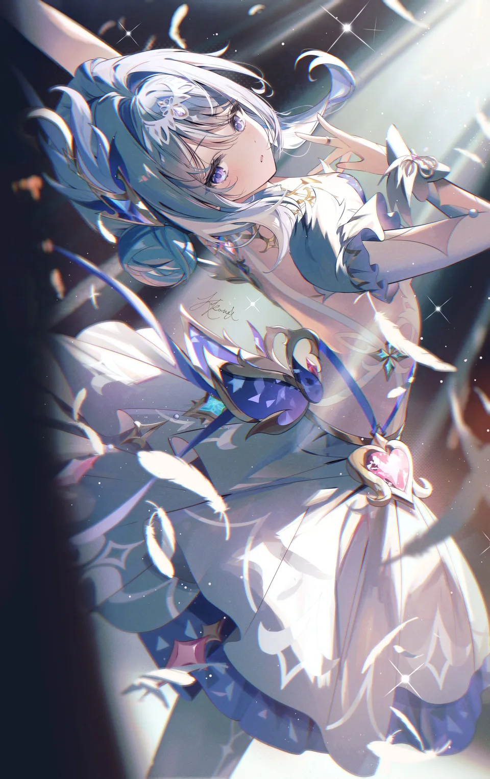 Odette (Genshin Impact) · Genshin Impact · blue hair · kokonexu